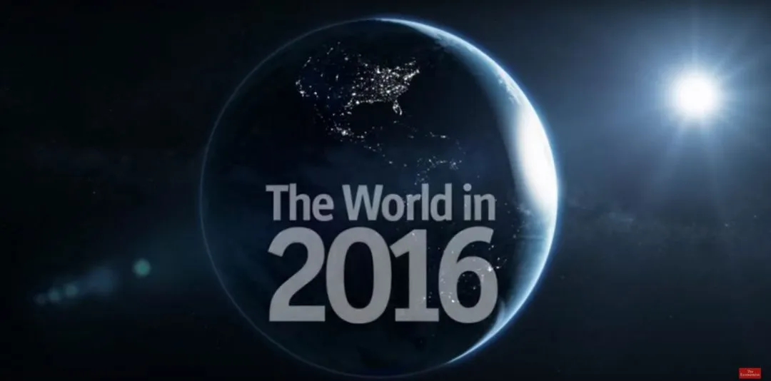 Cover imagery for The Economist’s The World in 2016 outlook